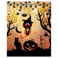 Funny Halloween Design, Pumpkin, Cat, Owl And Crow Drawstring Bag (small) by FantasyWorld7