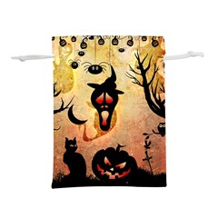 Funny Halloween Design, Pumpkin, Cat, Owl And Crow Lightweight Drawstring Pouch (m)