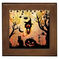 Funny Halloween Design, Pumpkin, Cat, Owl And Crow Framed Tile by FantasyWorld7