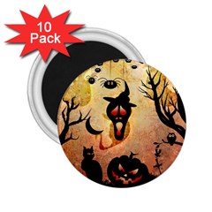 Funny Halloween Design, Pumpkin, Cat, Owl And Crow 2 25  Magnets (10 Pack)  by FantasyWorld7