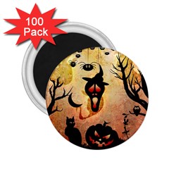 Funny Halloween Design, Pumpkin, Cat, Owl And Crow 2 25  Magnets (100 Pack)  by FantasyWorld7