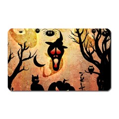 Funny Halloween Design, Pumpkin, Cat, Owl And Crow Magnet (rectangular) by FantasyWorld7