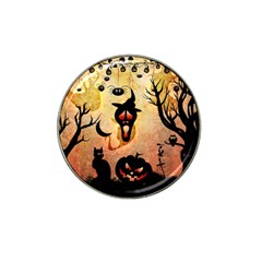 Funny Halloween Design, Pumpkin, Cat, Owl And Crow Hat Clip Ball Marker by FantasyWorld7