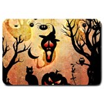 Funny Halloween Design, Pumpkin, Cat, Owl And Crow Large Doormat  30 x20  Door Mat