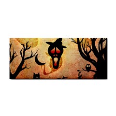 Funny Halloween Design, Pumpkin, Cat, Owl And Crow Hand Towel by FantasyWorld7