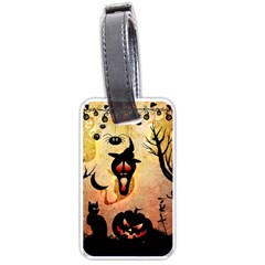 Funny Halloween Design, Pumpkin, Cat, Owl And Crow Luggage Tag (one Side) by FantasyWorld7