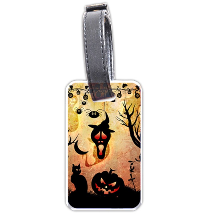 Funny Halloween Design, Pumpkin, Cat, Owl And Crow Luggage Tag (one side)