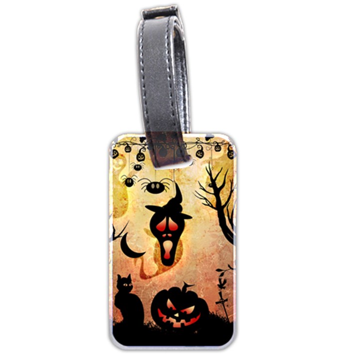 Funny Halloween Design, Pumpkin, Cat, Owl And Crow Luggage Tag (two sides)