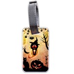 Funny Halloween Design, Pumpkin, Cat, Owl And Crow Luggage Tag (two sides) Back