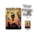 Funny Halloween Design, Pumpkin, Cat, Owl And Crow Playing Cards 54 Designs (Mini) Front - Spade2