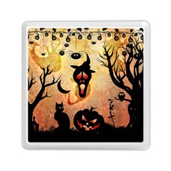 Funny Halloween Design, Pumpkin, Cat, Owl And Crow Memory Card Reader (square) by FantasyWorld7