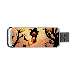 Funny Halloween Design, Pumpkin, Cat, Owl And Crow Portable Usb Flash (one Side) by FantasyWorld7