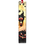 Funny Halloween Design, Pumpkin, Cat, Owl And Crow Large Book Marks Front