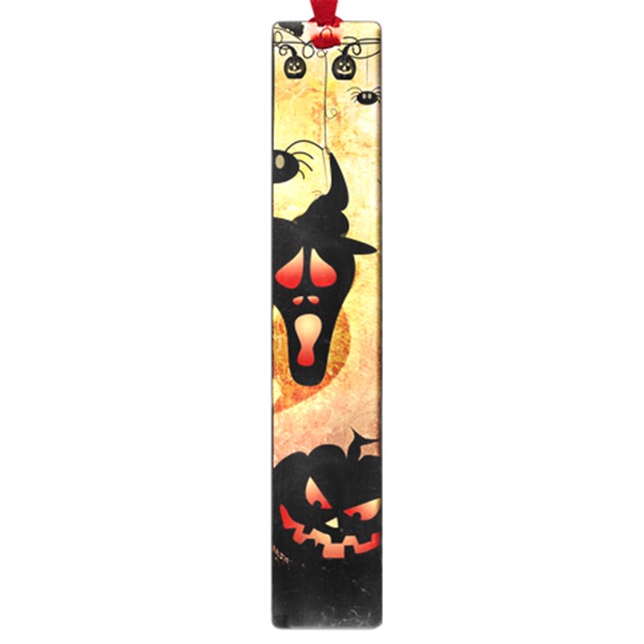 Funny Halloween Design, Pumpkin, Cat, Owl And Crow Large Book Marks