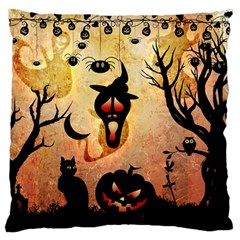 Funny Halloween Design, Pumpkin, Cat, Owl And Crow Standard Flano Cushion Case (one Side) by FantasyWorld7