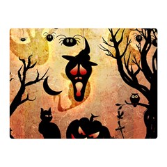 Funny Halloween Design, Pumpkin, Cat, Owl And Crow Double Sided Flano Blanket (mini)  by FantasyWorld7