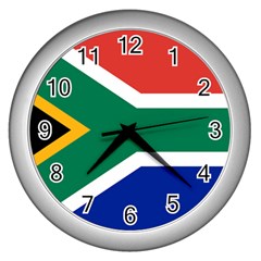 South Africa Flag Wall Clock (silver) by FlagGallery