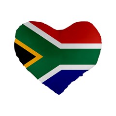 South Africa Flag Standard 16  Premium Flano Heart Shape Cushions by FlagGallery