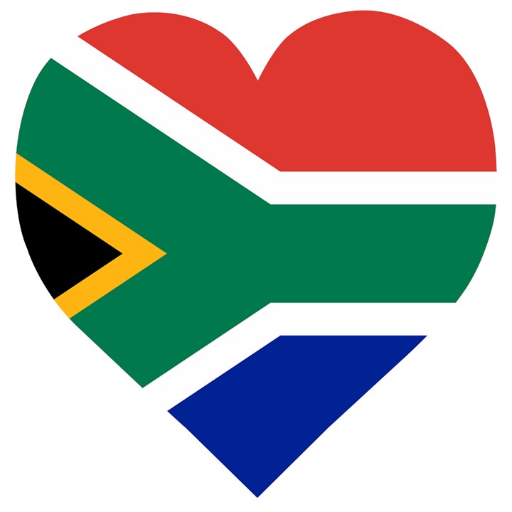 South Africa Flag Wooden Puzzle Heart