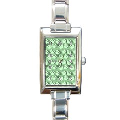 Pattern Texture Feet Dog Green Rectangle Italian Charm Watch by HermanTelo