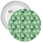 Pattern Texture Feet Dog Green 3  Buttons Front