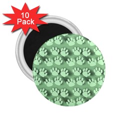 Pattern Texture Feet Dog Green 2 25  Magnets (10 Pack)  by HermanTelo