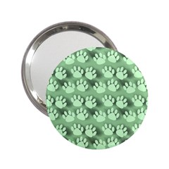 Pattern Texture Feet Dog Green 2 25  Handbag Mirrors by HermanTelo