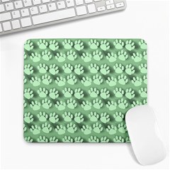 Pattern Texture Feet Dog Green Large Mousepads by HermanTelo