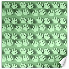 Pattern Texture Feet Dog Green Canvas 20  X 20 