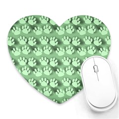 Pattern Texture Feet Dog Green Heart Mousepads by HermanTelo