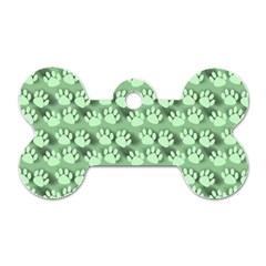 Pattern Texture Feet Dog Green Dog Tag Bone (two Sides) by HermanTelo