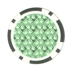 Pattern Texture Feet Dog Green Poker Chip Card Guard by HermanTelo