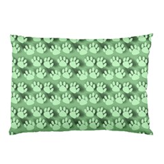 Pattern Texture Feet Dog Green Pillow Case