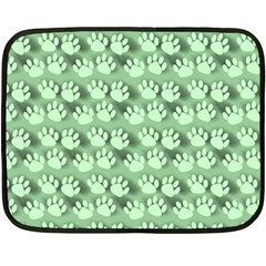 Pattern Texture Feet Dog Green Fleece Blanket (mini) by HermanTelo