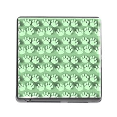 Pattern Texture Feet Dog Green Memory Card Reader (square 5 Slot)