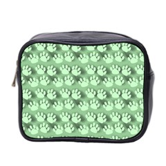 Pattern Texture Feet Dog Green Mini Toiletries Bag (two Sides) by HermanTelo