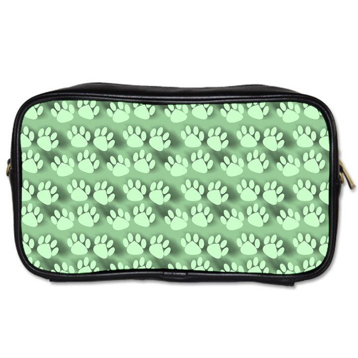 Pattern Texture Feet Dog Green Toiletries Bag (Two Sides)