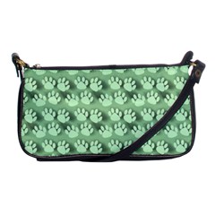 Pattern Texture Feet Dog Green Shoulder Clutch Bag