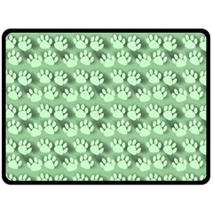 Pattern Texture Feet Dog Green Fleece Blanket (large)  by HermanTelo