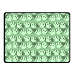 Pattern Texture Feet Dog Green Fleece Blanket (small)