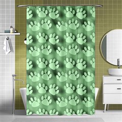 Pattern Texture Feet Dog Green Shower Curtain 48  X 72  (small) 