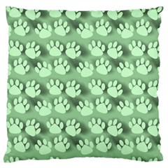 Pattern Texture Feet Dog Green Large Cushion Case (one Side) by HermanTelo