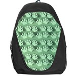 Pattern Texture Feet Dog Green Backpack Bag Front