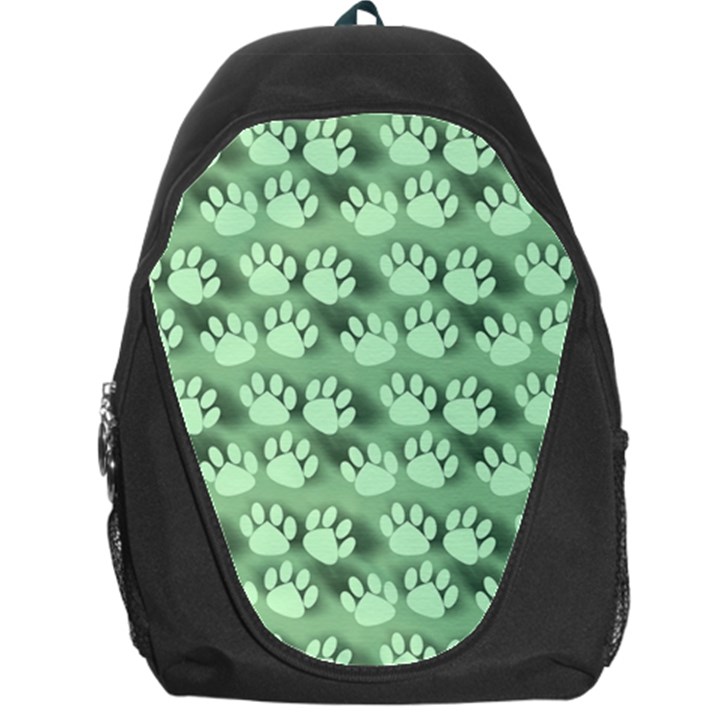 Pattern Texture Feet Dog Green Backpack Bag