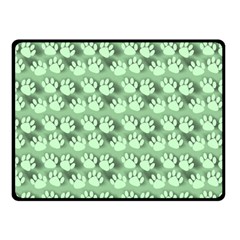 Pattern Texture Feet Dog Green Double Sided Fleece Blanket (small)  by HermanTelo