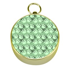 Pattern Texture Feet Dog Green Gold Compasses