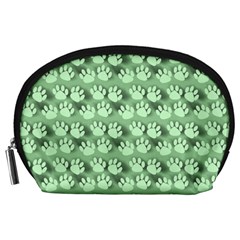 Pattern Texture Feet Dog Green Accessory Pouch (large) by HermanTelo