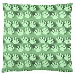 Pattern Texture Feet Dog Green Standard Flano Cushion Case (two Sides)