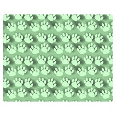 Pattern Texture Feet Dog Green Double Sided Flano Blanket (medium)  by HermanTelo