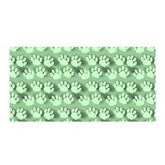 Pattern Texture Feet Dog Green Satin Wrap